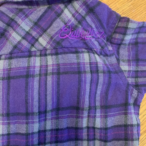 Quiksilver purple plaid shirt 6-9mos - Picture 5 of 5